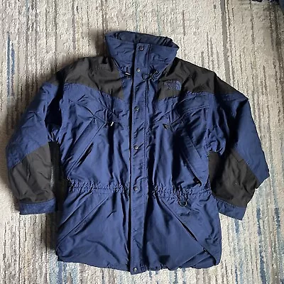 Vintage 90s THE NORTH FACE  Anorak Jacket Navy Blue Mens XL (Desc.) • $35