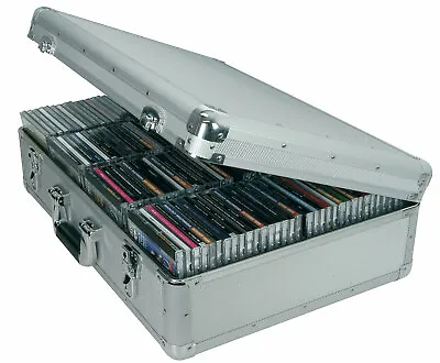 CD Storage Case Aluminium Metal DJ Large Flight Box - For 120 CDs Or Game Discs • £64.94