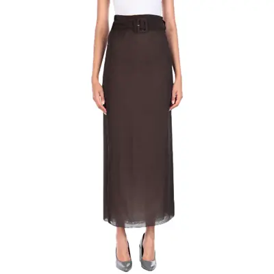 PRADA Women's Maxi Skirt IT 40 US 4 Brown Silk Chiffon Sheer Lined NWT • $405