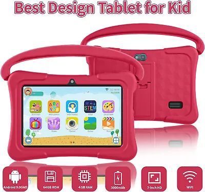 64GB 7  HD Kids Google Tablet Android 9.1 PC Dual Camera Quad-core Bundle Case • $53.90