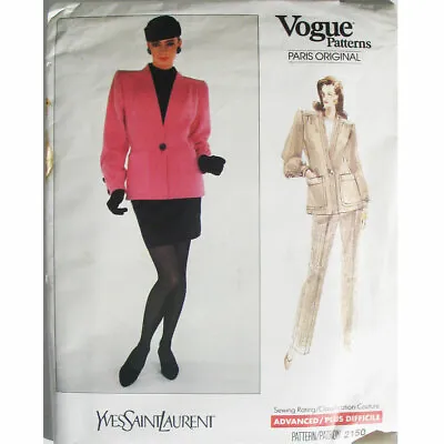 Vogue 2150 Size 8-10-12 Yves Saint Laurent Paris Original Sewing Pattern Uncut • $24.99