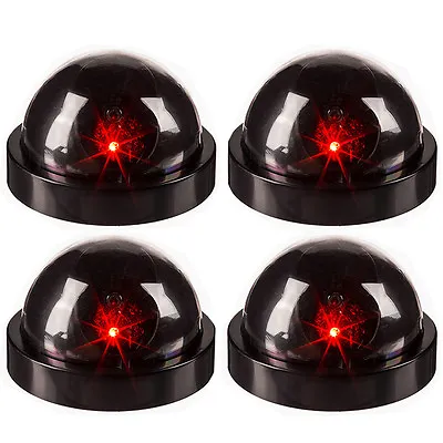 4 Fake Dummy Cctv Dome Security Camera Flashing Led Indoor Outdoor Warning Sign • £7.99