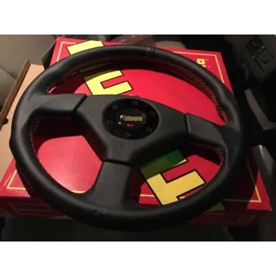 Momo Evo 3 Steering Wheel 3 Spoke Leather 14 Inch Universal • $98.96