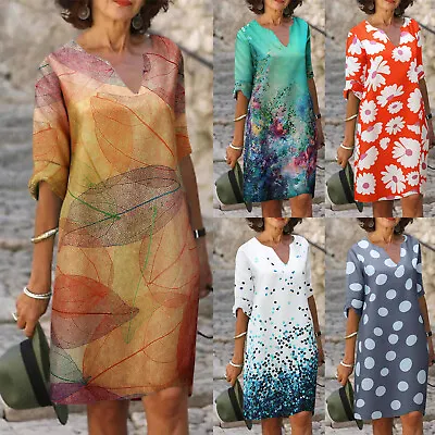 $31.01 • Buy Lace Maxi Dresses For Women Fashion Womens Retro Printing V-Neck Short Sleeve