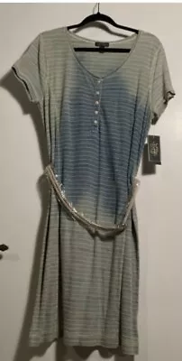 NWT Ralph Lauren Jeans Co Dress Large Short Sleeve Faded Indigo MSRP $109 • $19.99