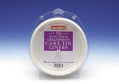 50x Set Large Non Stick Grease Proof Paper Cake Tin Liners Baking Case Caroline • £11.95