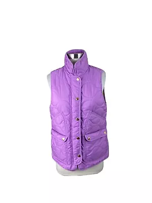 J. Crew NEW Signature Puffer Quilted Primaloft Zip Snap Vest Lilac Purple M • $34.50