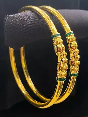 Classy Dubai Handmade Elephant Bangles Bracelet In 916 Solid 22K Yellow Gold • $6604.10