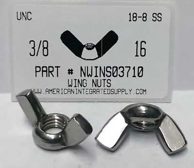 3/8-16 Wing Nuts 18-8 Stainless Steel (5) • $11.25