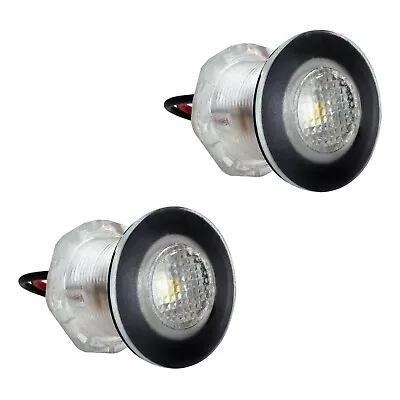 Livewell Round Led White RV Courtesy Light 12V Waterproof 2 Pack • $10.95