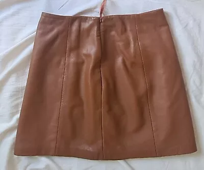 Topshop Vintage Brown Tan Skirt 100% Leather • £5