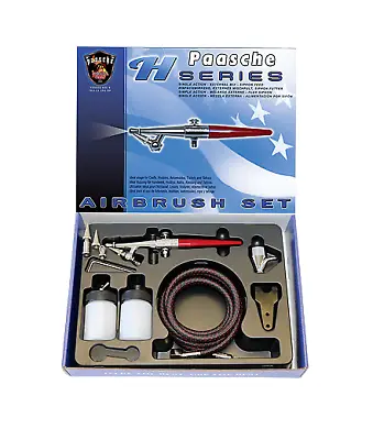 Paasche H-3AS Airbrush Set Including All Three Heads Hose And Bottles [P-H-SET] • £109.99