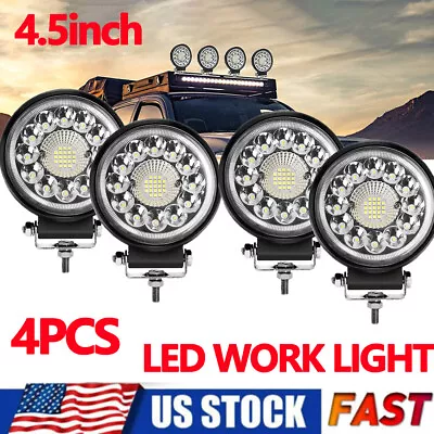 4pcs 5Inch Round LED Work Lights White Combo Driving Offroad Fog Lamp For Jeep • $27.89