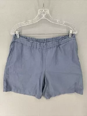 J Jill Shorts Womens Size Medium Blue Linen Pure Jill Casual • $17.99