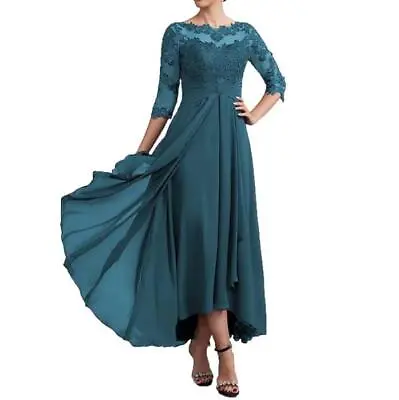 Fashion Bridal Half Sleeves High Low Mother Of The Bride Dress Lace Chiffon Size • $84.35