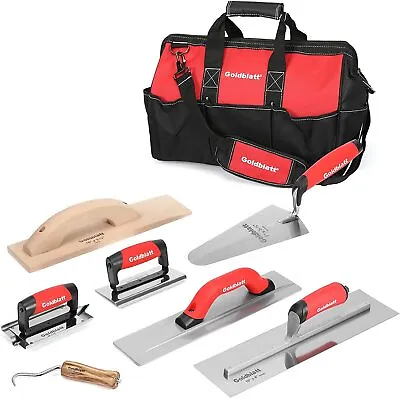 Goldblatt 8PCS Masonry Hand Concrete And Cement Tools Set With 16 Inch Tool Bag • $65.99