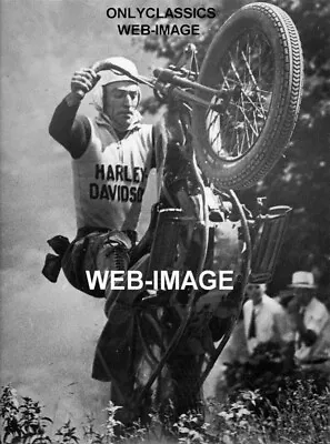 1936 Motorcycle Hillclimb Race Harley Davidson Racing Action 8x10 Photo New York • $14.41