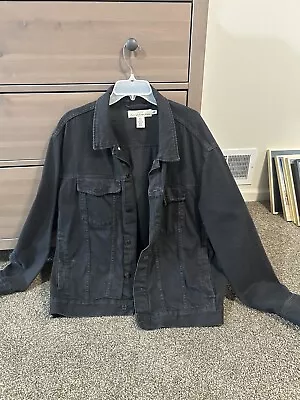 &Denim H&M Mens XL Jean Jacket Long Sleeve Blue Denim Button Up Oversized • $7.82