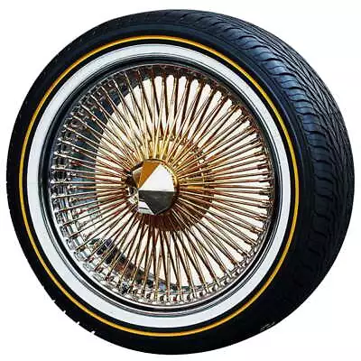 15 16 17 18  Wire Wheels Fwd 100-spoke Straight Lace Gold With Chrome Lip (w80) • $3799