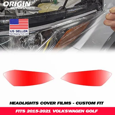 $44.99 • Buy PreCut Headlights Protection Clear Covers Bra Film Kit PPF Fits 2015-2021 GOLF