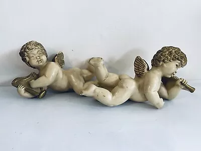 Vintage Angels Cherubs Chalkware Plaster Wall Plaques Hangings Hollywood Regency • $29.99