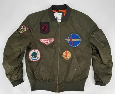 Uncle Ralph Jacket Men's XL Flight Bomber With Patches Military Green POW MIA • $20