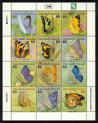 Marshall Islands Scott #752. Butterflies. Mini Sheet Of 12- Stamps. 2000 • $8.99