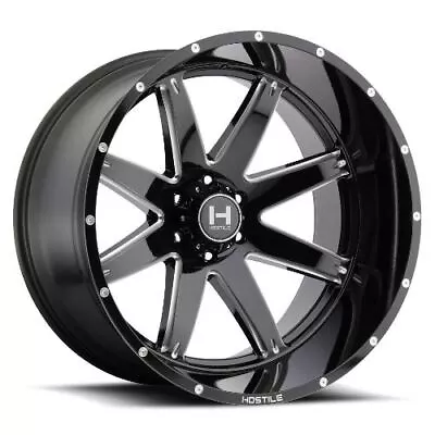 20x12 Hostile H109 Alpha Blade Cut (Black Milled) Wheels 6x5.5 (-44mm) Set Of 4 • $1382.40