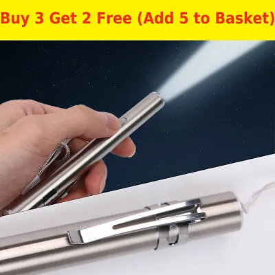 £5.88 • Buy USB Rechargeable Medical Pen Pocket Light Mini Flashlight LED Torch Lamp