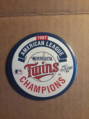 1987 Minnesota Twins American League Champions Pinback Button !! • $12.99