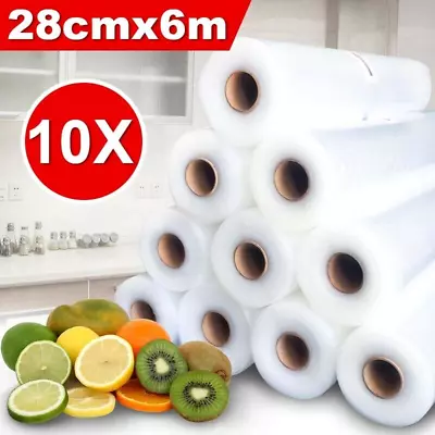 10×Vacuum Food Sealer Rolls Saver Bag Seal Storage Commercial Heat Grade 6MX28cm • $11.94