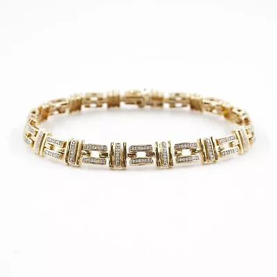 10K Yellow Gold Men's Bracelet With Natural Diamonds - 8.5in (0.5 CTW) 21g • $1109.95