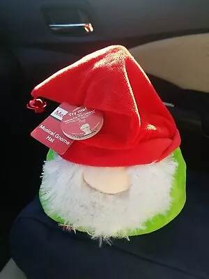 New Musical Gnome Christmas Hat Animated 13  New Bell Free Shipping  • $19.99