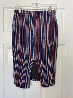 $9.48 • Buy ZARA Trafaluc  Pencil Skirt Stretch Below Knee - SZ Medium Blue Red White Black
