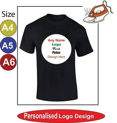 £2.99 • Buy Custom Personalised Iron On Heat Transfer T Shirt Picture Photo Your Text Name