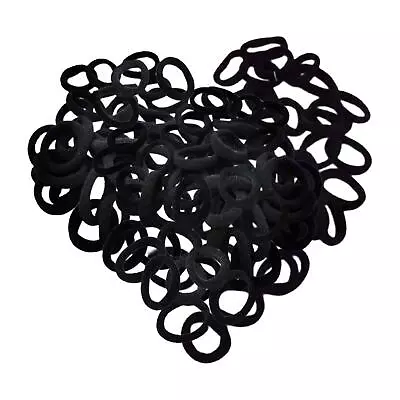 100 Pieces Black Hair Ties Hair Scrunchies Stretch No Damage Hair Bands • £5.60