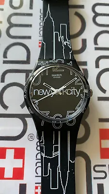 Swatch  Lines In The Sky GZ209 2009 Standard Gents 34mm Silicone New York  • $50