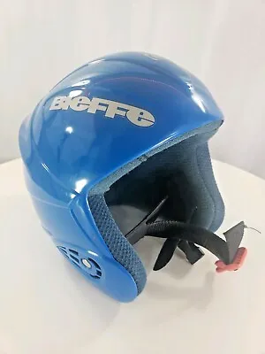 BIEFFE Racing Ski Snowboard Helmet Small 54-55 S BLUE Chin Strap Made In Italy • $20.38