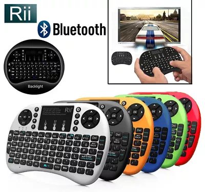 Rii I8+ BLUETOOTH Mini Wireless Backlight Touchpad Keyboard With Mouse Combo • $28.99