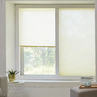 [4Pack] Ivory-RV Trailer Pleated Blind Shades (35x90 ) Cordless Self Blinds • $44.95