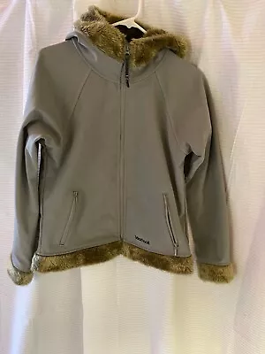 MARMOT Womens Size M Gray Faux Fur Lined Zip Jacket Soft Shell • $25