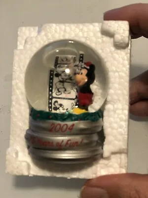 Disney Mickey Mouse Film Reel 75 Years Of Fun! Mini Snow Globe 2.5” • $12