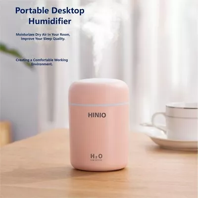 Portable Mini Humidifier 300ml Small Cool Mist Humidifier With Colorful LED Nig • $11.69