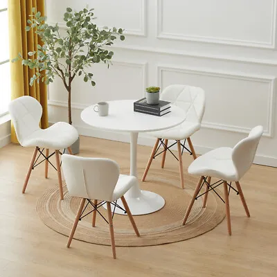 60/80CM Round Dining Table And 2 / 4 Chairs Optional Lounge Bar Home Furniture • £35.99