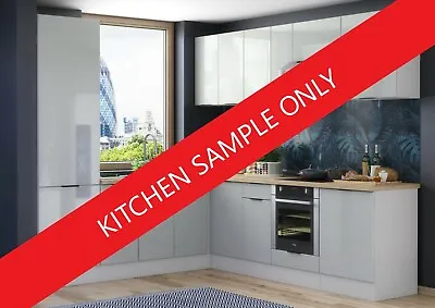 £0.99 • Buy Modern Luna Light Grey High Gloss Kitchen Unit Cabinet Door  - SAMPLE ONLY -