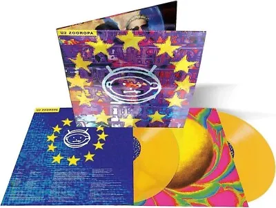 U2 LP X 2 Zooropa DOUBLE YELLOW Transparent VINYL 30th Anniversary Foil Sleeve • $67.08