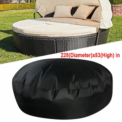 UK Heavy Duty Garden Patio Day Bed Furniture Cover Round Outdoor Sun Waterproof • £20.96