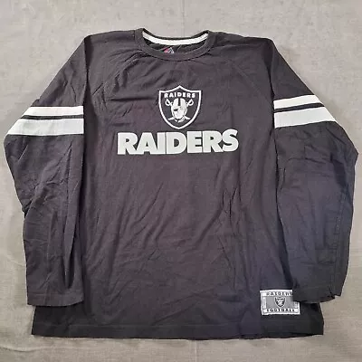 Raiders Majestic Long Sleeve Black Pull Over Mens 2XL • $18.99