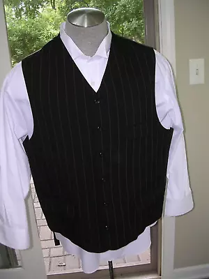 #765 Mens Black Buttons High At The Chest Vintage Inspired Vest Waistcoat 48r • $38.50