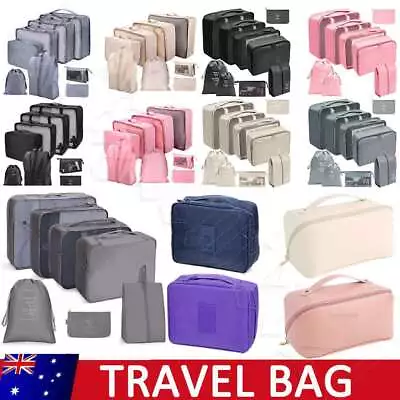$8.99 • Buy 9PCS Packing Cubes Travel Pouches Luggage Organiser Clothes Suitcase Storage Bag